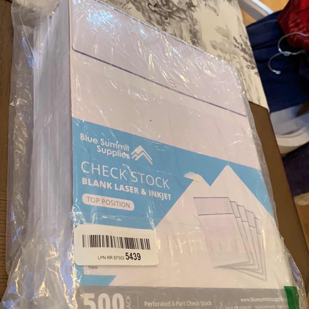 500 count check stock perforated 3 part paper